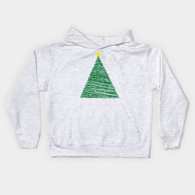 Green xmas tree Kids Hoodie by aanygraphic